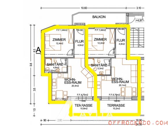 Appartamento Fontanefredde 55mq 2024