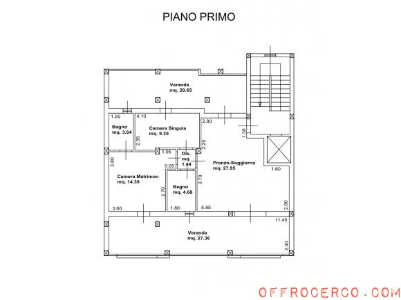 Appartamento trilocale 100mq