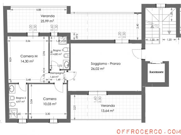 Appartamento trilocale 90mq