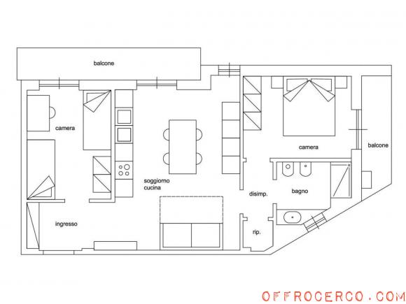 Appartamento trilocale 70mq