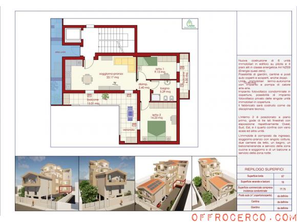 Appartamento trilocale 80mq